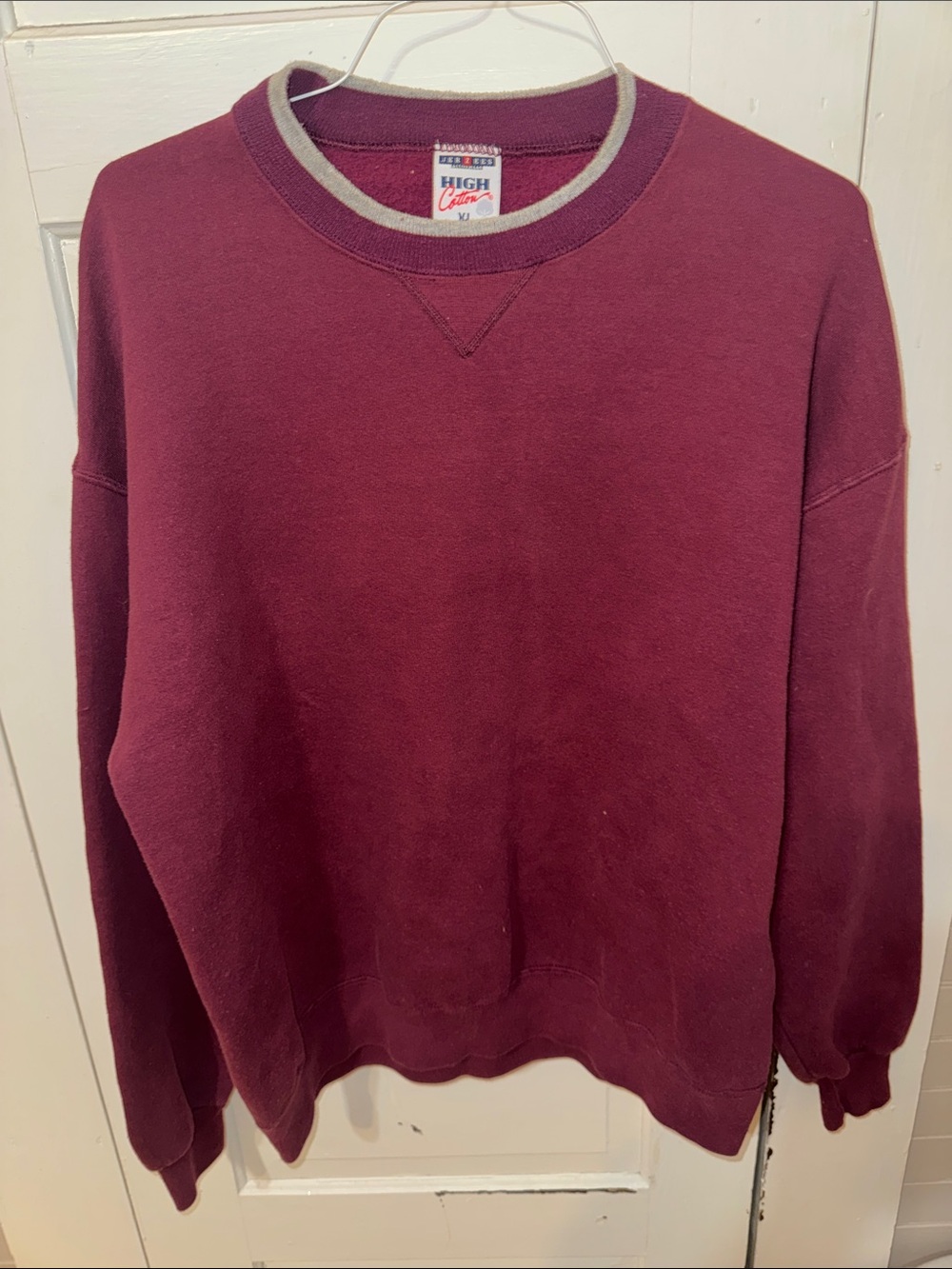 Jerzees XL High Cotton Vintage Men’s Maroon Crewneck Sweater